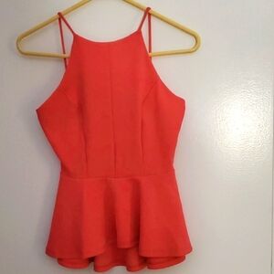 Chic Coral Peplum Camisole